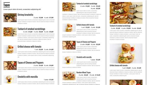Excellent menu .